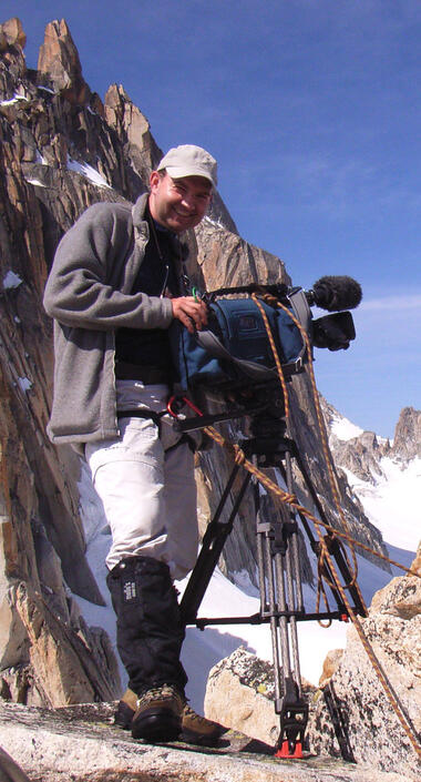 photo de tournage dans le massif du Mont-Blanc, Didier Hill-Derive